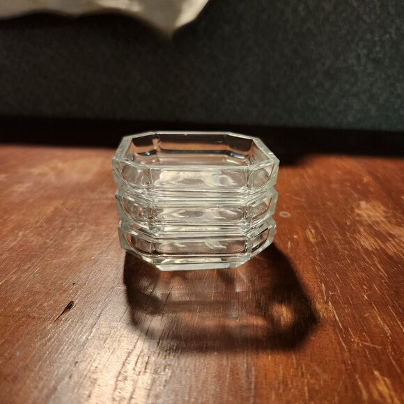 Vintage Crystal Clear Glass Salt Dish With Etched Scottie Dog Design Terrier - Picture 7 of 7